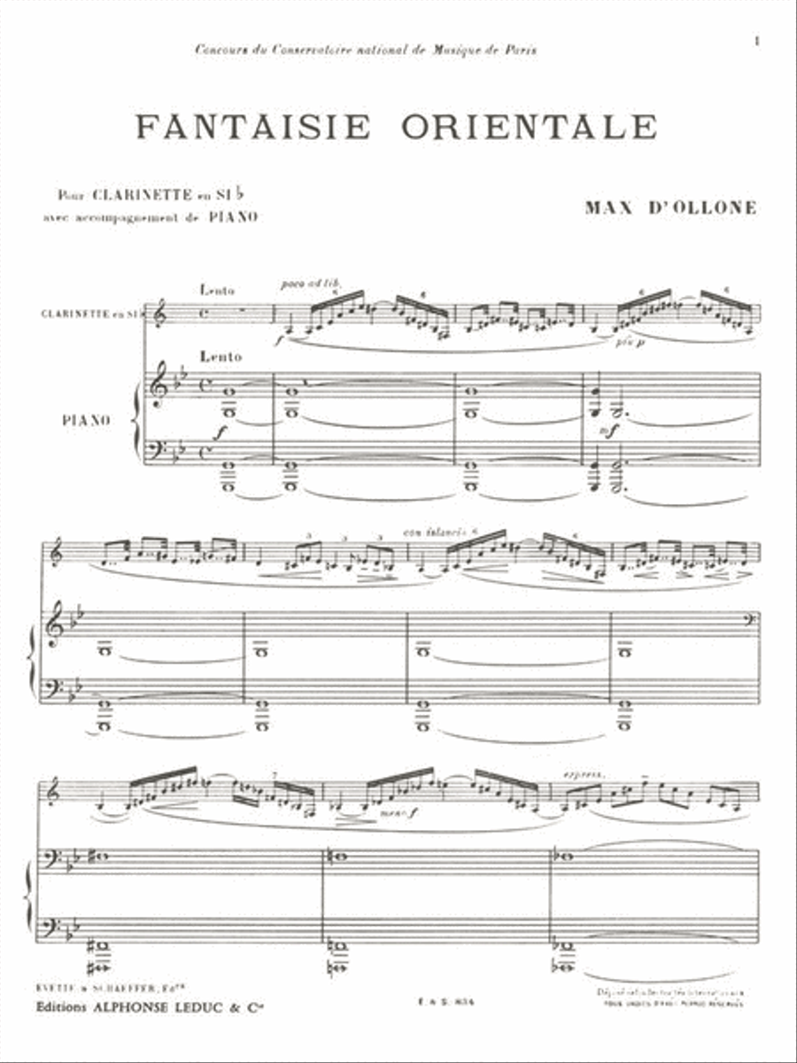 Oriental Fantasy (bb Clarinet And Piano) B-Flat Clarinet scores gallery preview page 2