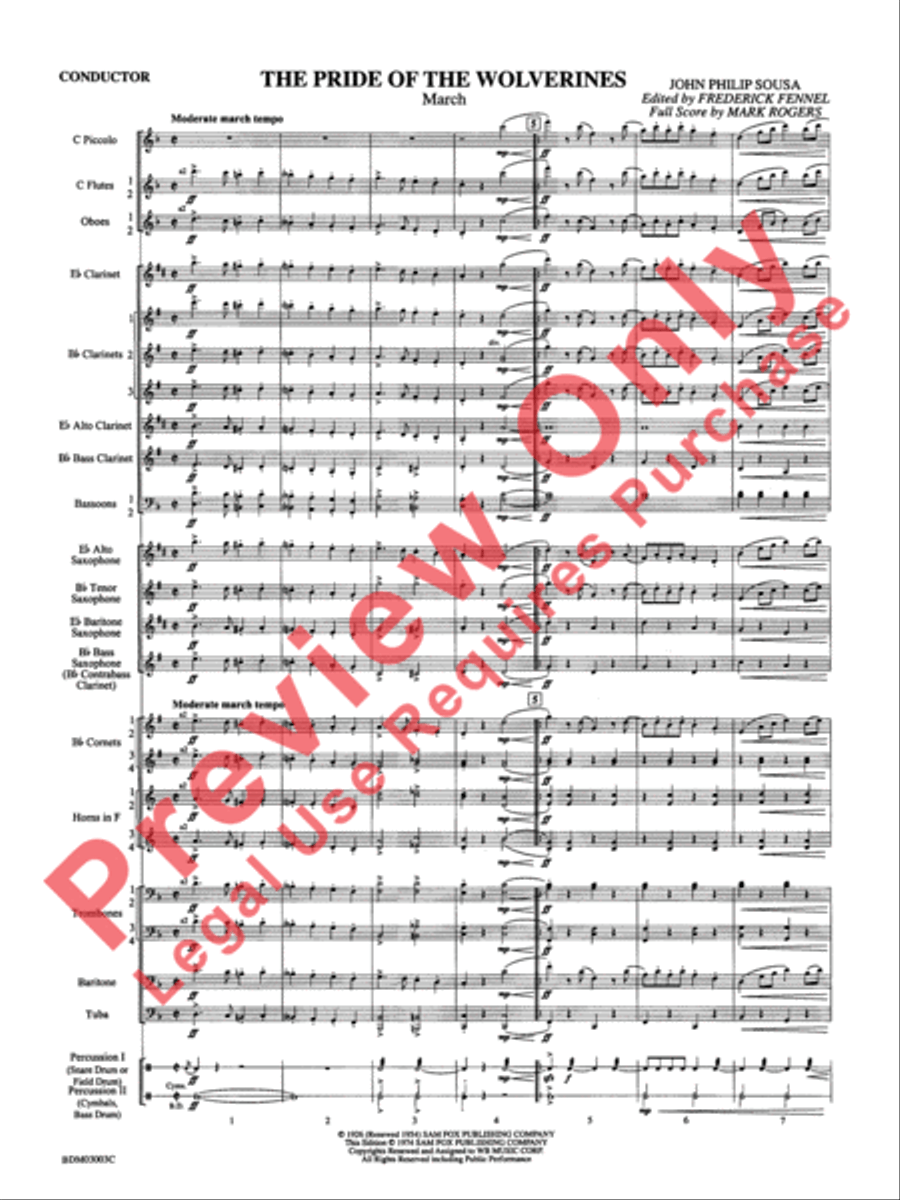 The Pride of the Wolverines Concert Band scores gallery preview page 3