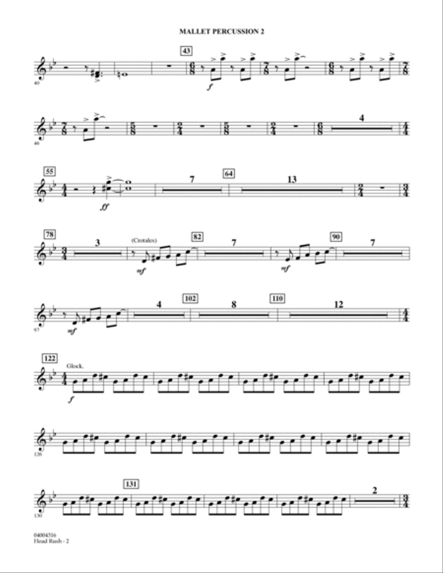 Head Rush - Mallet Percussion 2 Percussion scores gallery preview page 2