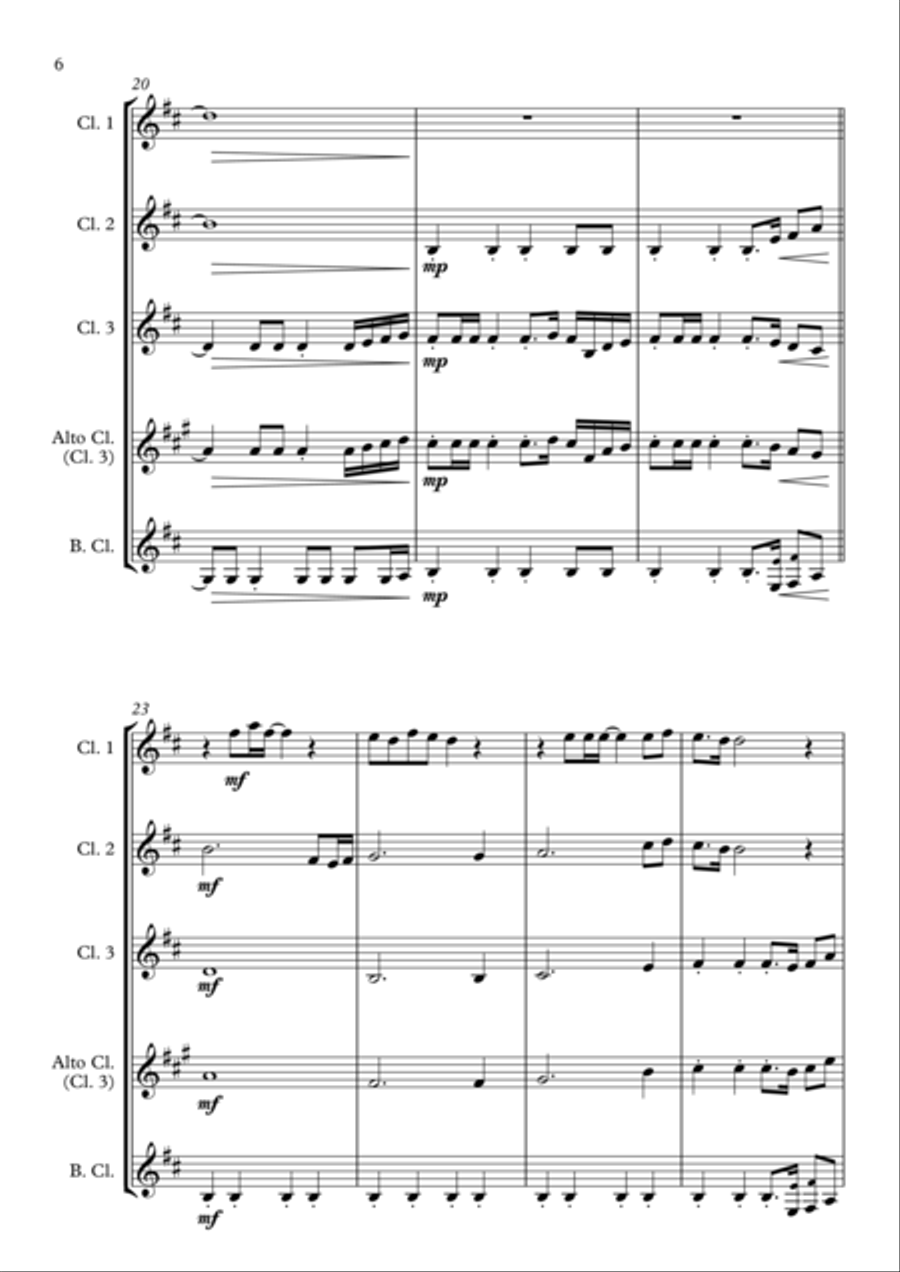 Eye Of The Tiger Clarinet Quartet scores gallery preview page 6