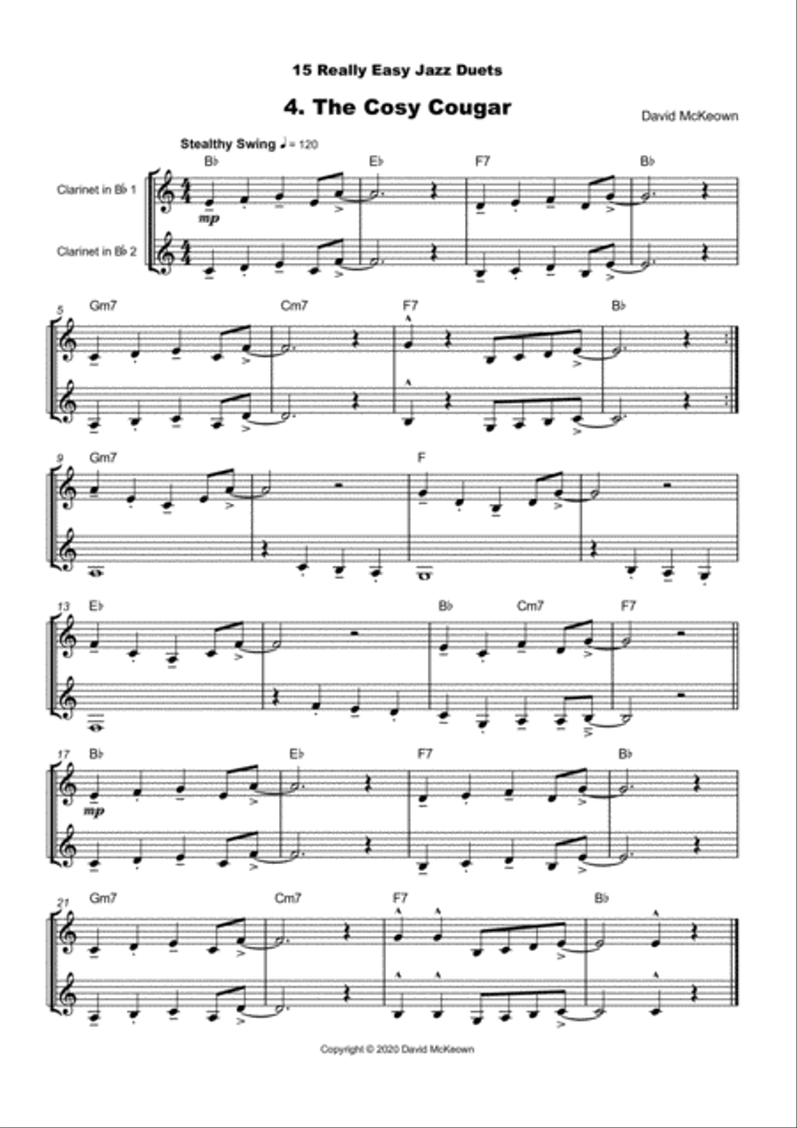 15 Really Easy Jazz Duets for Clarinet Duet Clarinet Duet scores gallery preview page 5