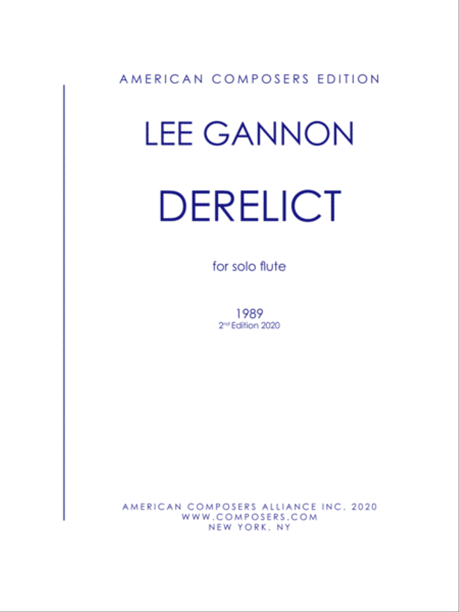 [Gannon] Derelict Flute Solo scores gallery preview page 1