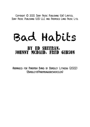 Book cover for Bad Habits - Score Only