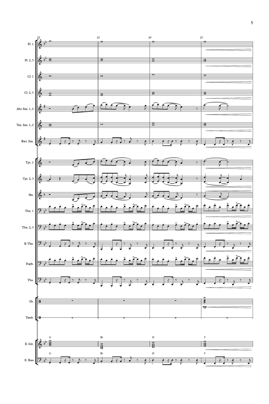 What Is Love Concert Band scores gallery preview page 5