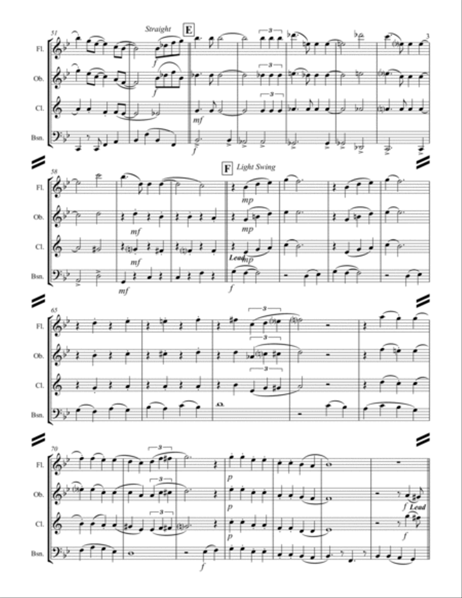 Cheek To Cheek Woodwind Quartet scores gallery preview page 4