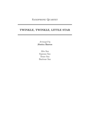 Twinkle, twinkle, little star (Saxophone Quartet)