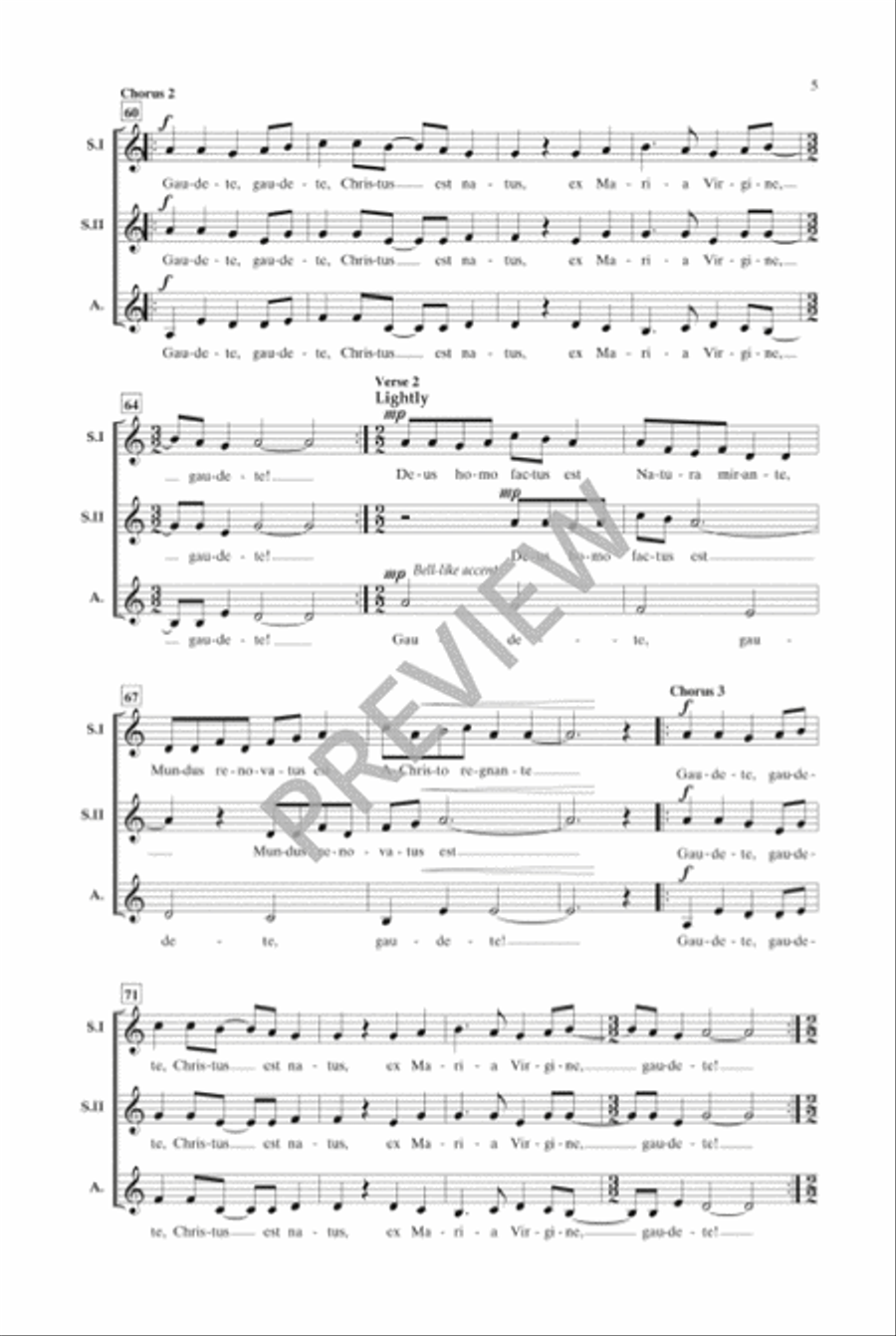 Gaudete! - SSA (Vocal Score) SSA scores gallery preview page 4