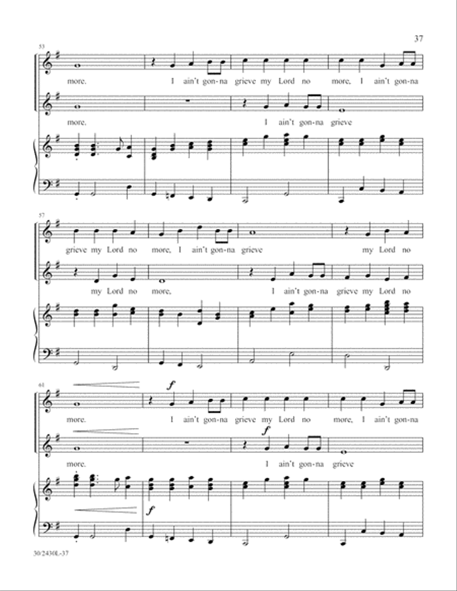 Simply Spirituals Unison Choir scores gallery preview page 38