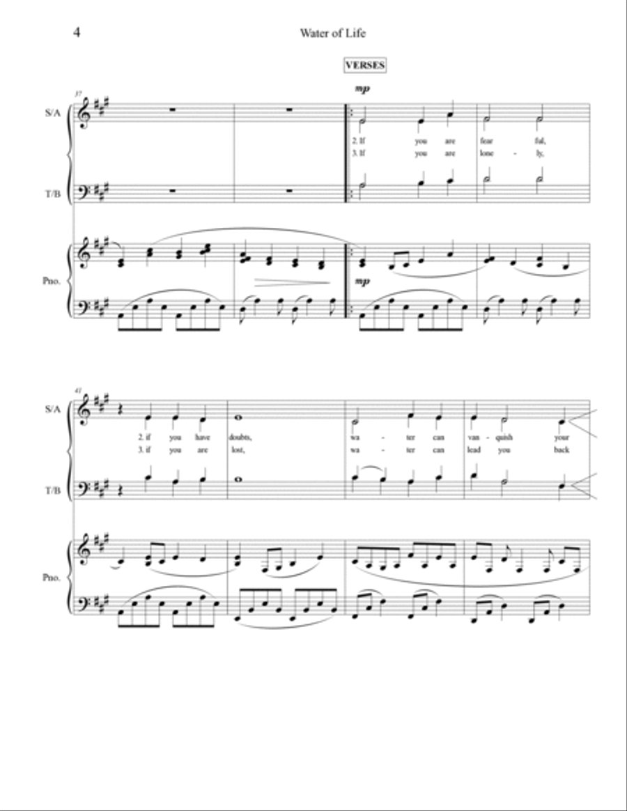 Water of Life (SATB) 4-Part scores gallery preview page 5