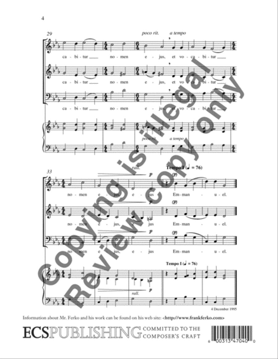 Ecce virgo Ecce virgo 3-Part scores gallery preview page 4