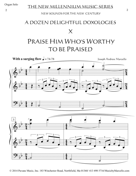 Delightful Doxology X - Praise Him Who's Worthy to Be Praised - Organ (Bb) image number null