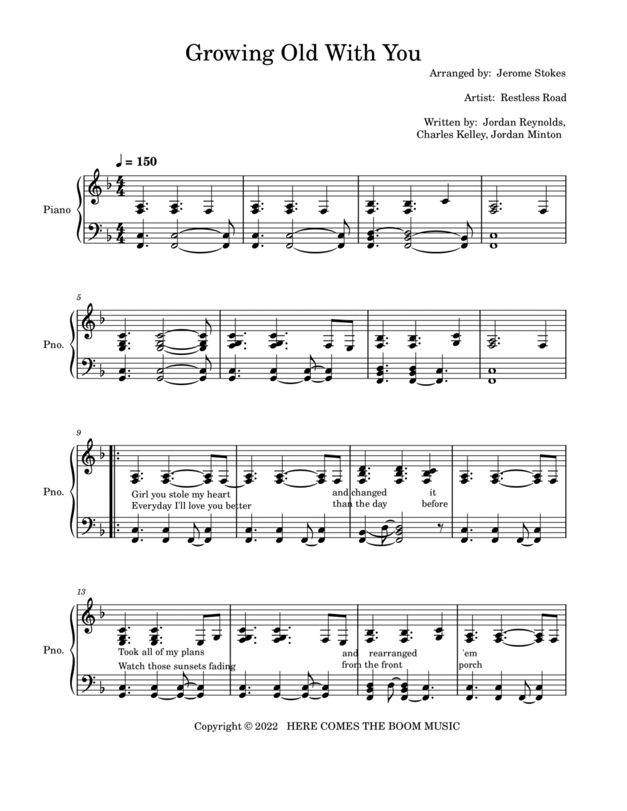 Growing Old With You Easy Piano scores gallery preview page 1