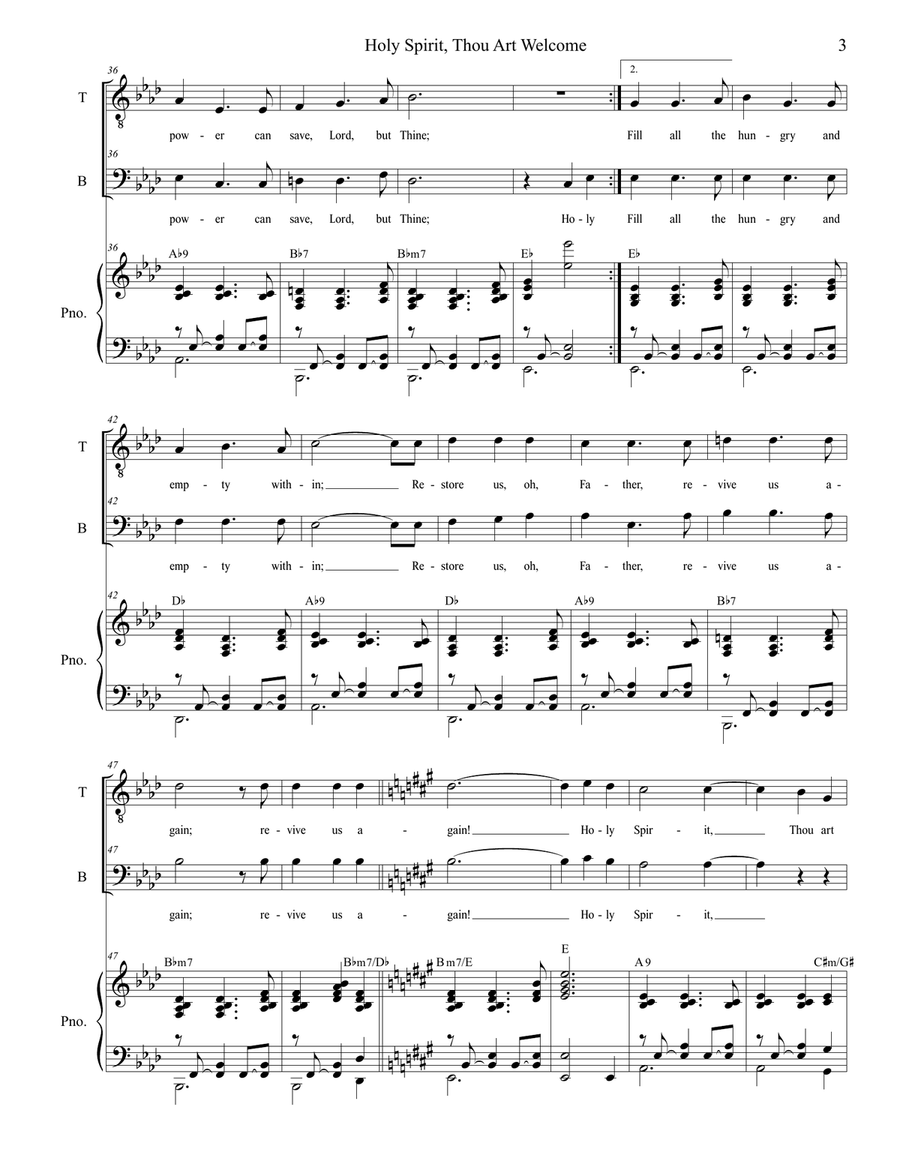 Holy Spirit, Thou Art Welcome Vocal Duet scores gallery preview page 3