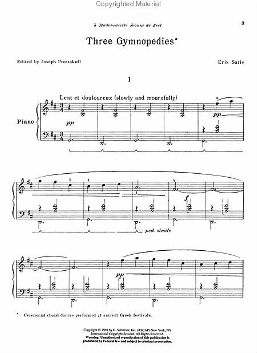 3 Gymnopédies Piano Solo scores gallery preview page 3