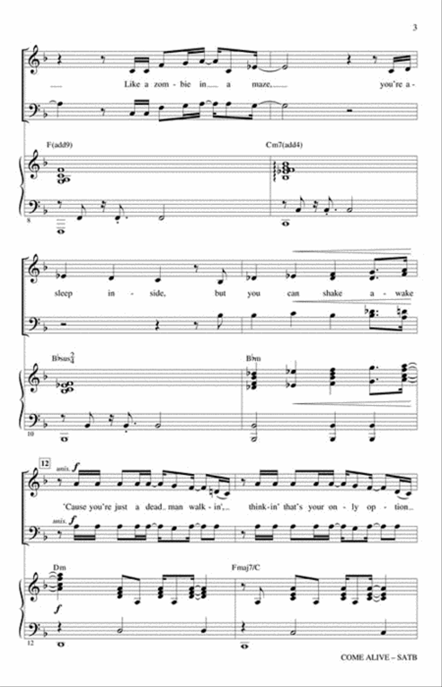 Come Alive 4-Part scores gallery preview page 3