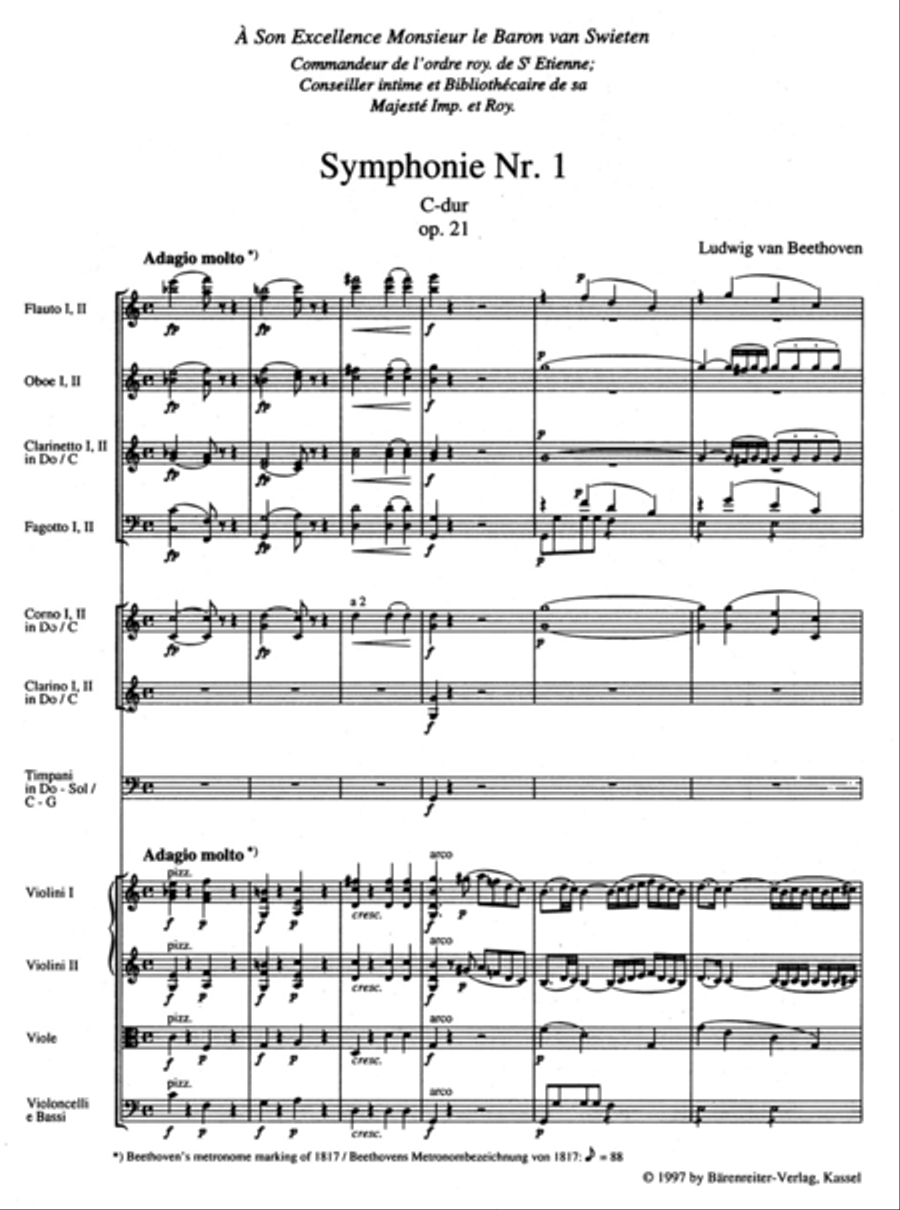 Symphony, No. 1 C major, Op. 21 Orchestra scores gallery preview page 2