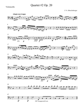 Book cover for Quartet #2 Op. 20 in B Flat Major