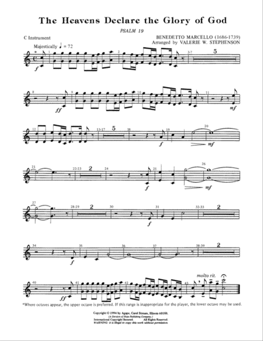 The Heavens Declare the Glory of God Choir scores gallery preview page 2