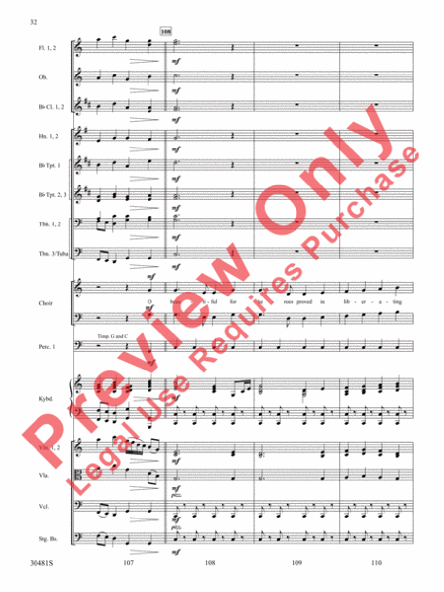 A Tribute to the Armed Services (A Medley) Choir scores gallery preview page 33