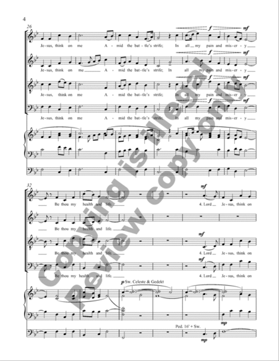 Lord Jesus, think on me 4-Part scores gallery preview page 10