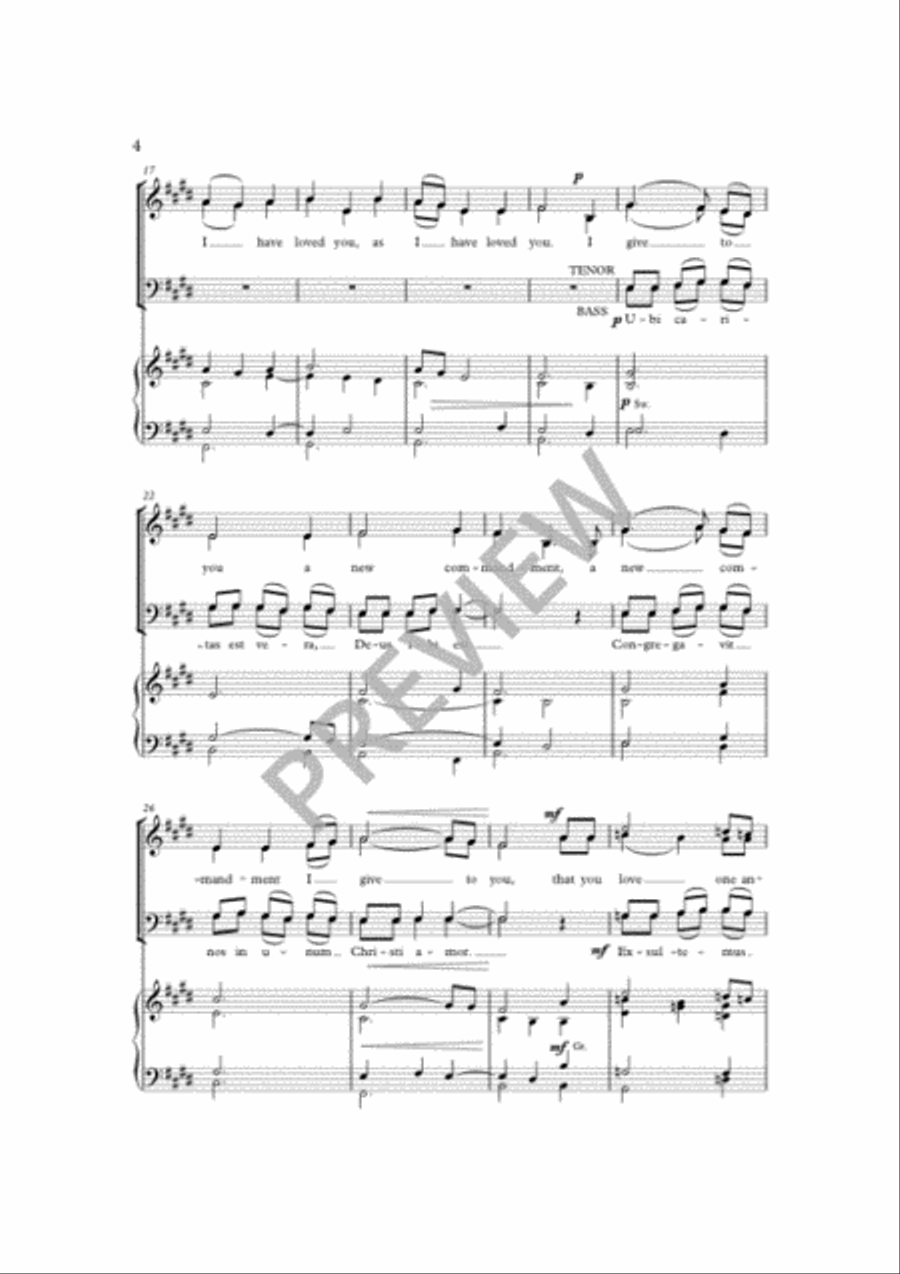I Give to You a New Commandment 4-Part scores gallery preview page 4