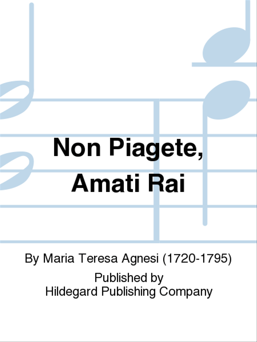 Non Piagete, Amati Rai Chamber Music scores gallery preview page 1