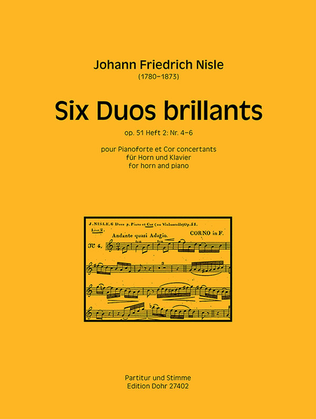 Six Duos brillants pour Pianoforte et Cor concertants op. 51 (Heft 2: Nr. 4-6)