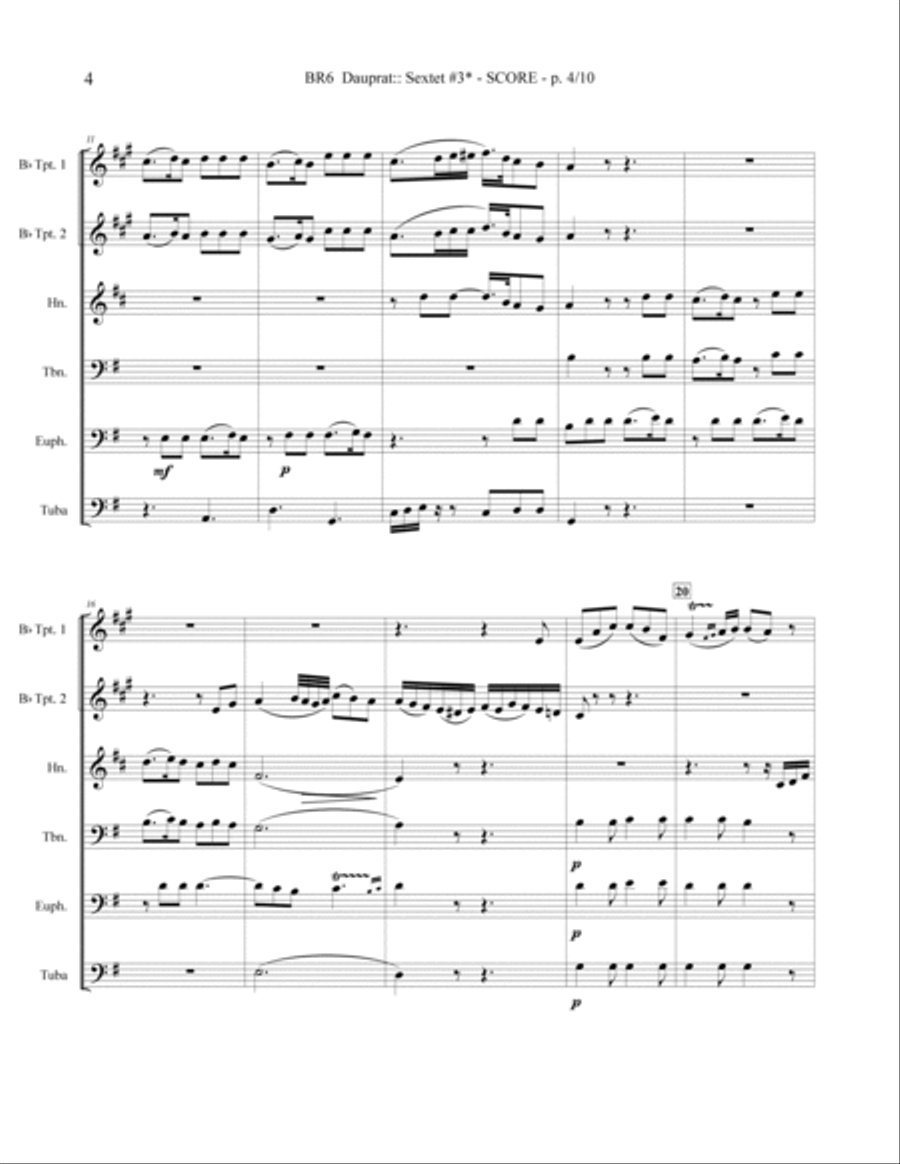 SEXTET #3 in E Minor Brass Ensemble scores gallery preview page 4