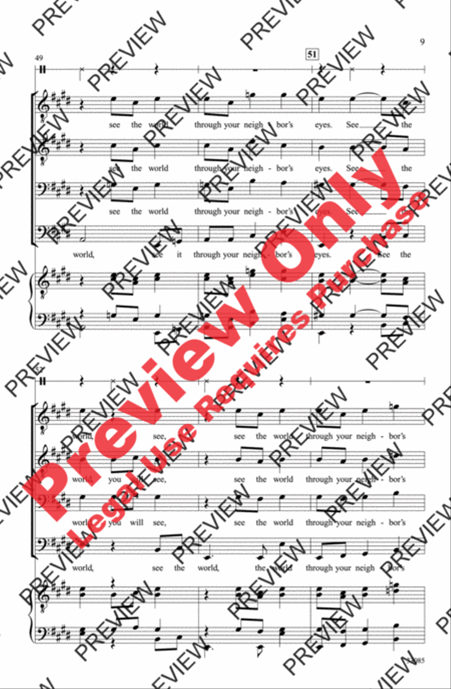 Walk a Mile Walk a Mile Men's Choir scores gallery preview page 9