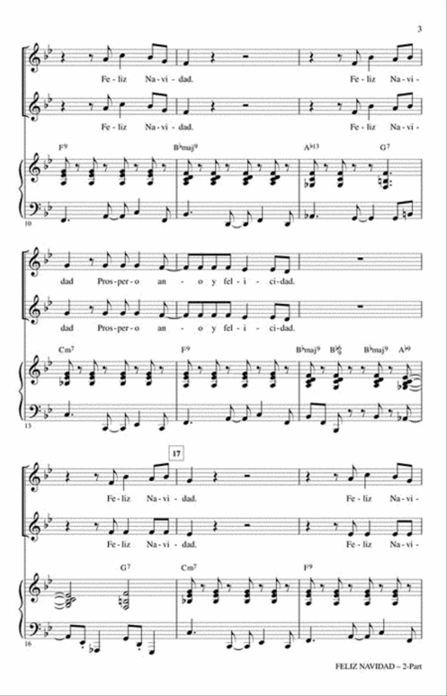 Feliz Navidad Choir scores gallery preview page 3