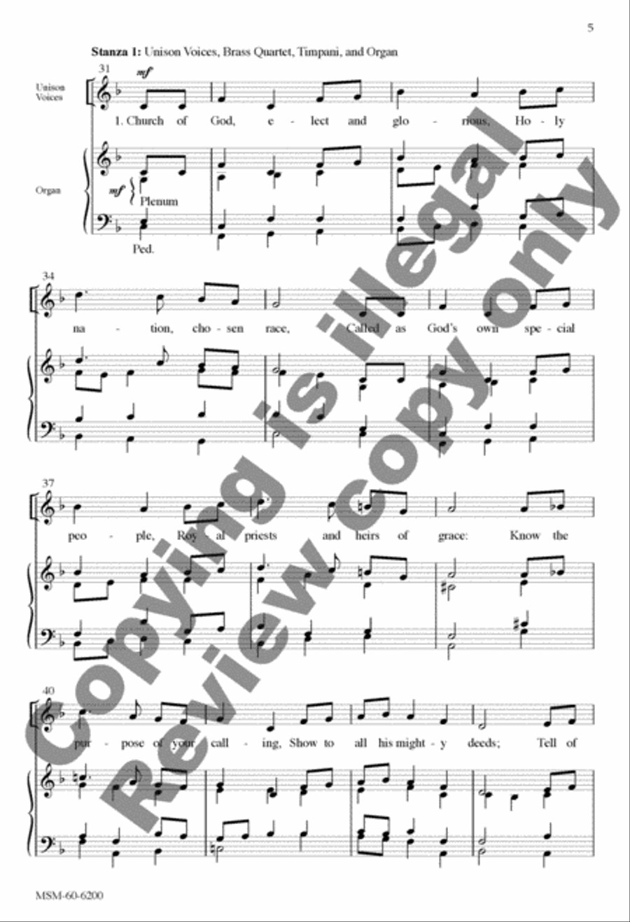 Church of God, Elect and Glorious 4-Part scores gallery preview page 4
