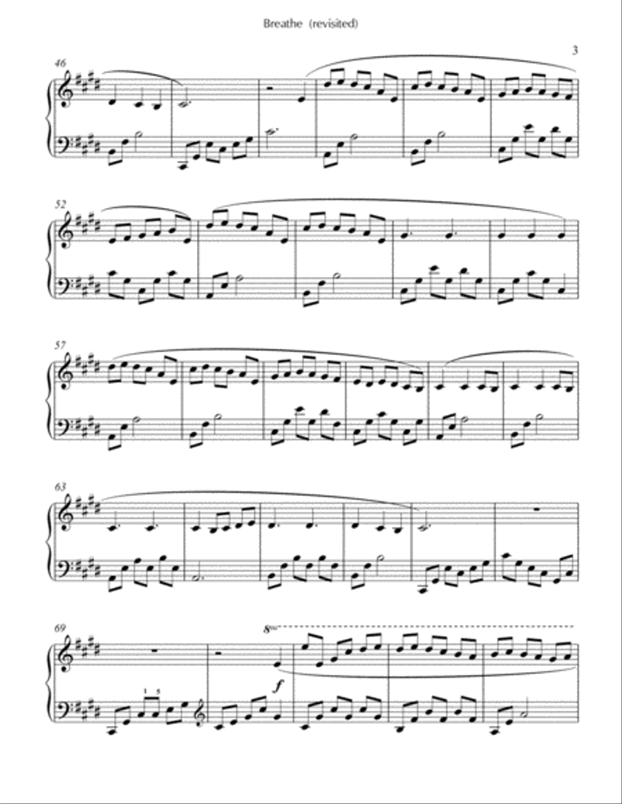 Breathe Piano Solo scores gallery preview page 3