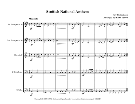 Scottish National Anthem for Brass Quintet image number null