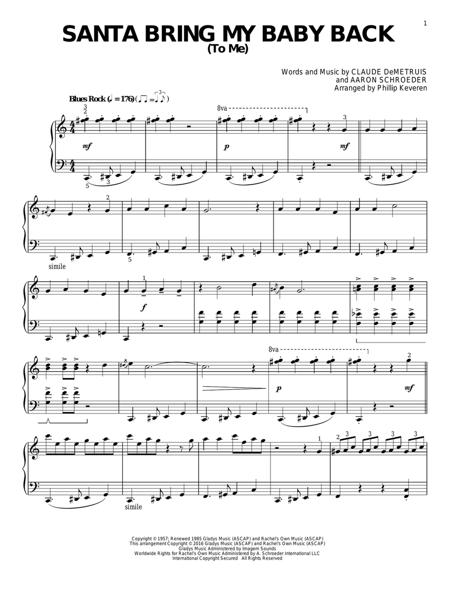 Santa, Bring My Baby Back (To Me) (arr. Phillip Keveren)