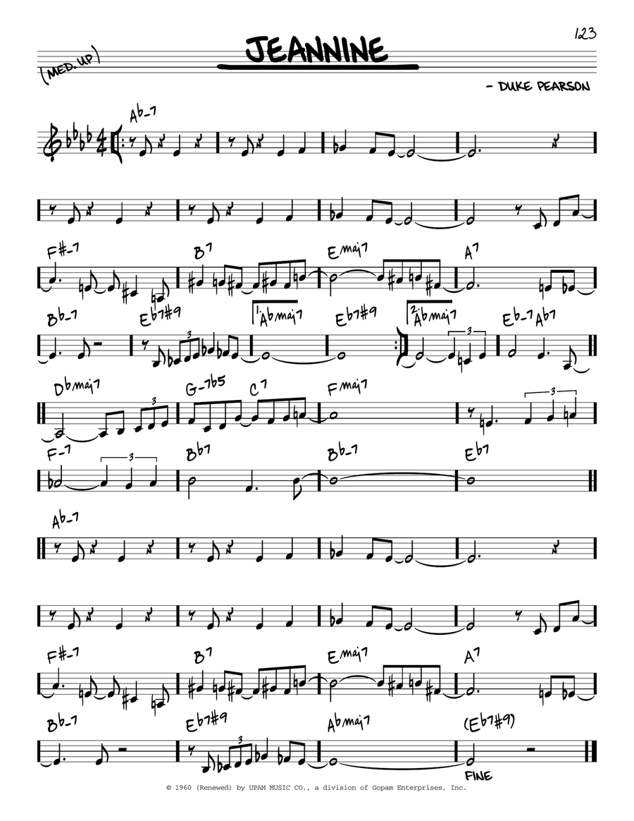 Jeannine C Instrument scores gallery preview page 1