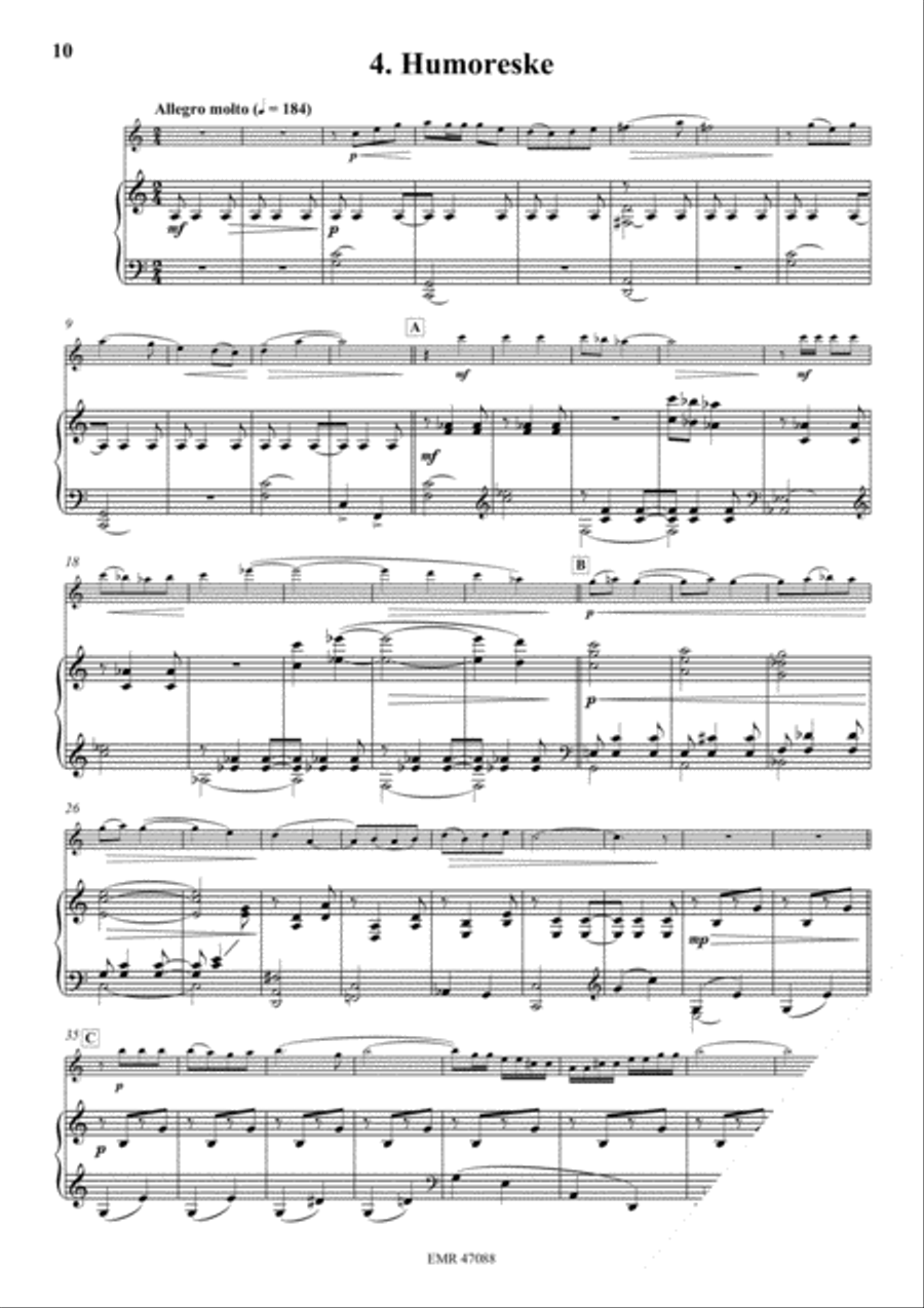 4 Humoresken Flute Solo scores gallery preview page 6