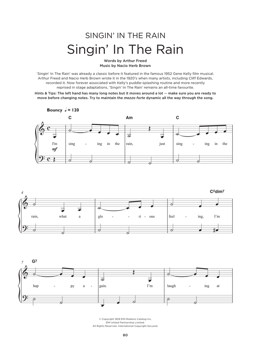 Singin' In The Rain Singin' In The Rain Easy Piano scores gallery preview page 1