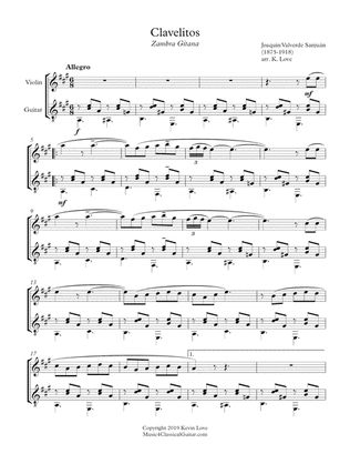 Clavelitos (Violin and Guitar) - Score and Parts