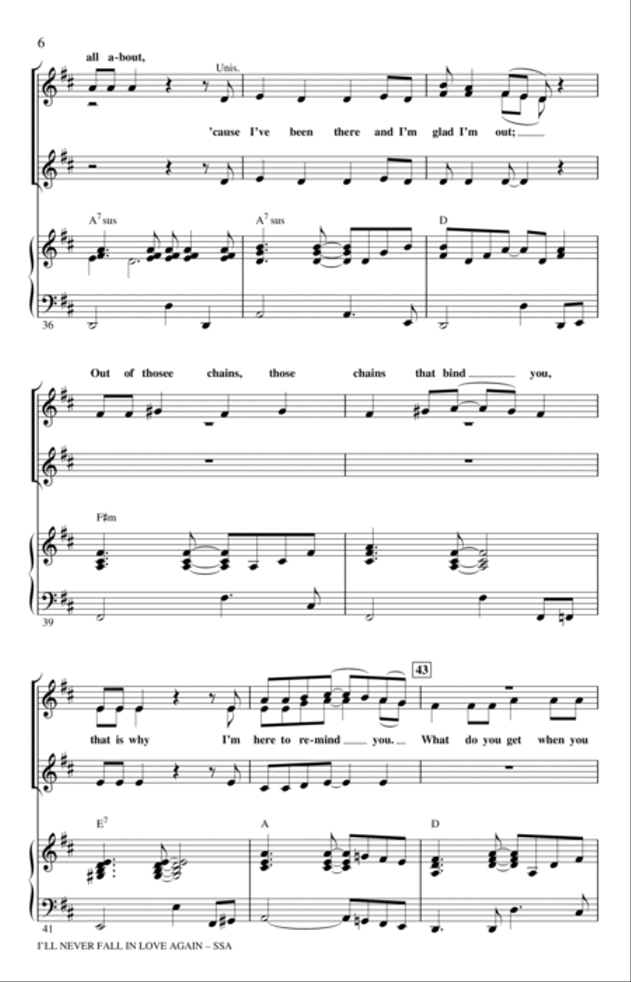 I'll Never Fall In Love Again (arr. Ed Lojeski) SSA scores gallery preview page 5