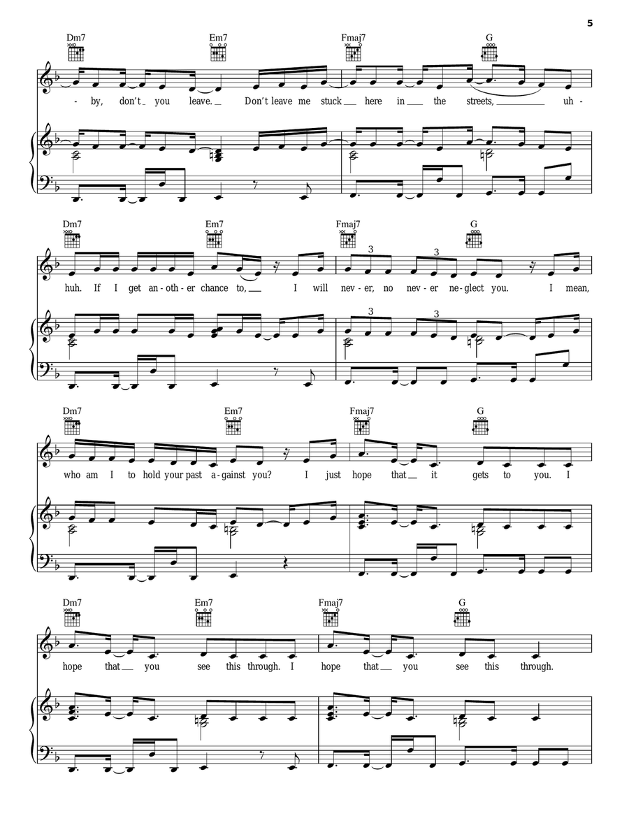 Work Piano, Vocal, Guitar scores gallery preview page 5