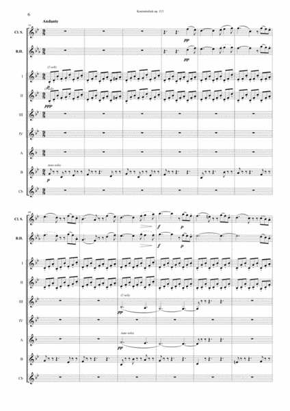 F. Mendelssohn Bartholdy Konzertstück op. 113 for Clarinet, Basset Horn and Orchestra – Transcrip image number null
