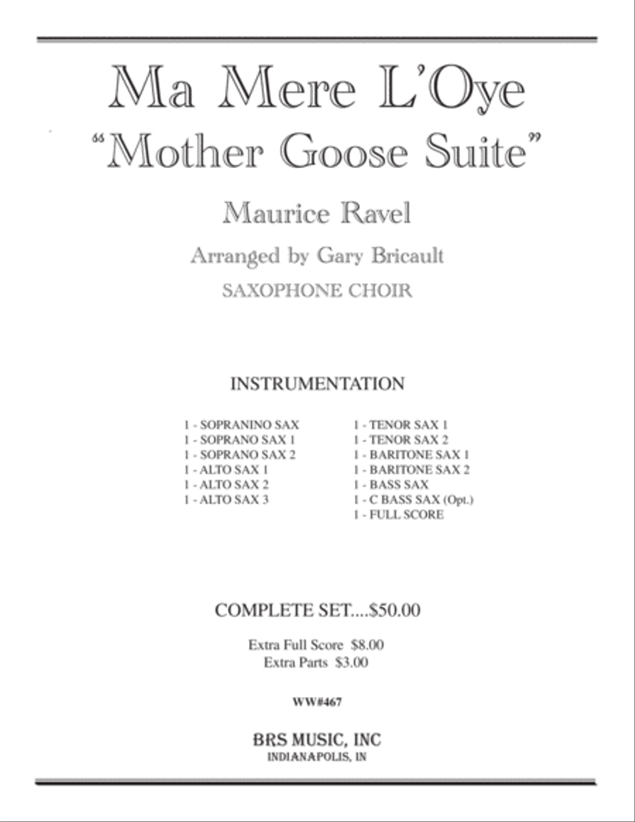 Ma Mere L'Oye (Mother Goose Suite) Tenor Saxophone scores gallery preview page 1