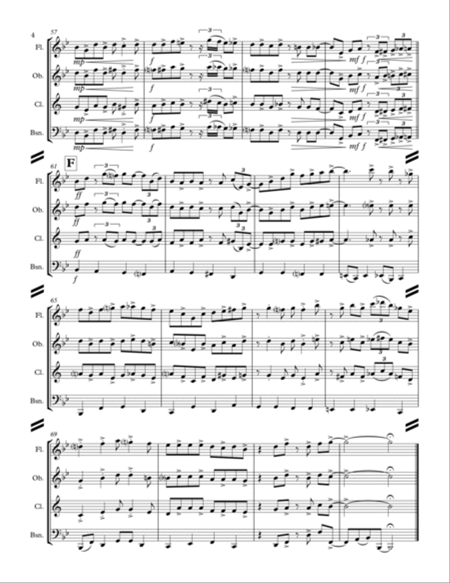 Georgia On My Mind Woodwind Quartet scores gallery preview page 5