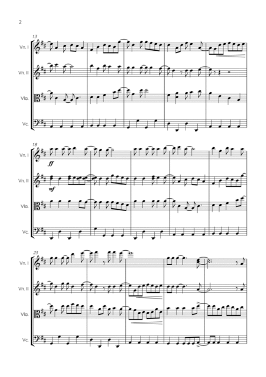Friday I'm In Love String Quartet scores gallery preview page 2
