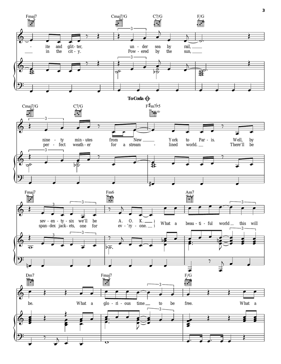 I.G.Y. (What A Beautiful World) Piano, Vocal, Guitar scores gallery preview page 3