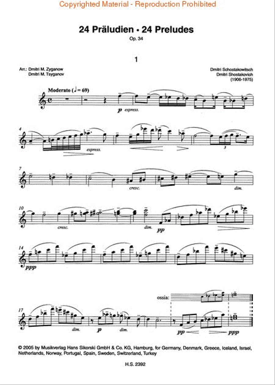 24 Preludes, Op. 34 Violin Solo scores gallery preview page 4