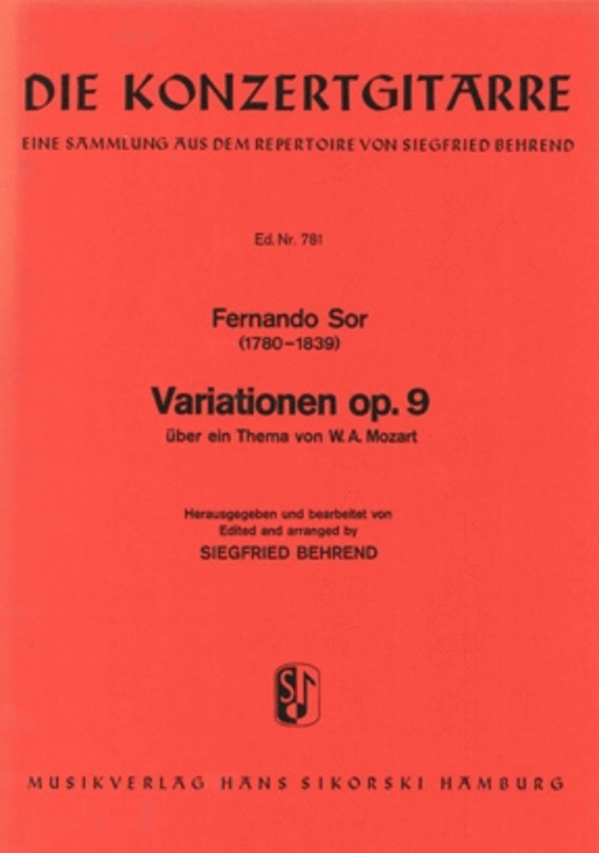 Variationen Uber Ein Thema Von W. A. Mozart Fur Gitarre Op. 9