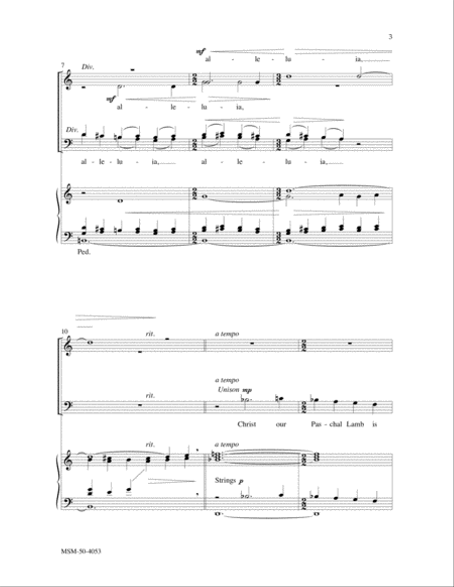 An Easter Alleluia 4-Part scores gallery preview page 3