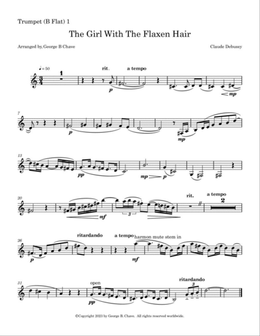 Three Debussy Preludes (brass quintet) Brass Quintet scores gallery preview page 5