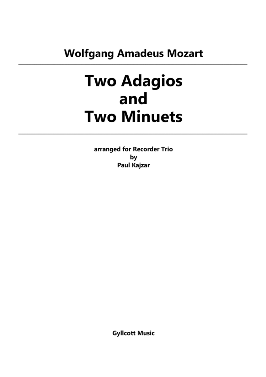 Two Adagios and Two Minuets (Recorder Trio)